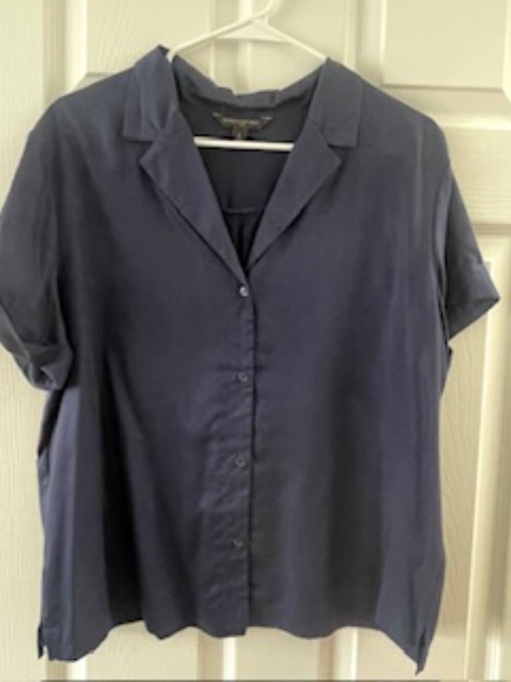 Banana Republic Maritime Blue Short Sleeve Button-Up Camp Shirt